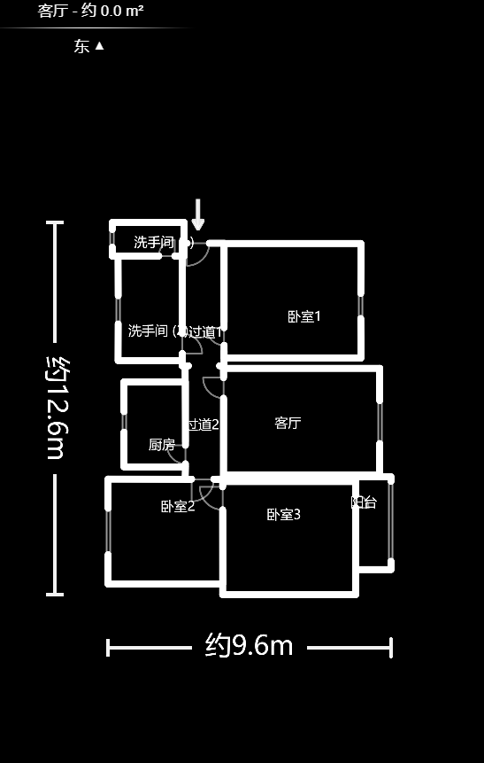 湘农桥社区  3室2厅2卫   128.00万户型图
