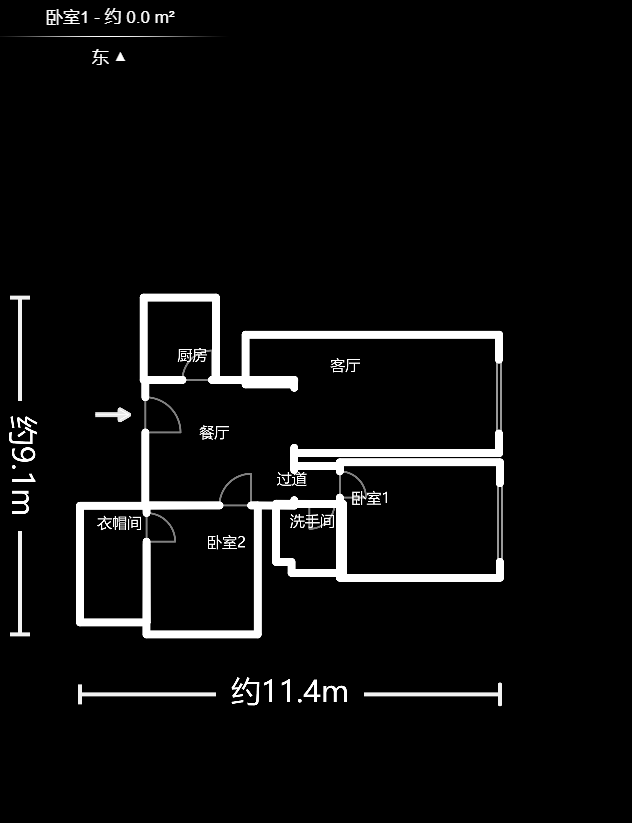 萬(wàn)博匯  2室1廳1衛(wèi)    198.0萬(wàn)戶型圖