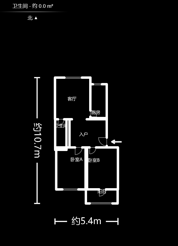 输变电局宿舍  2室1厅1卫   26.80万户型图