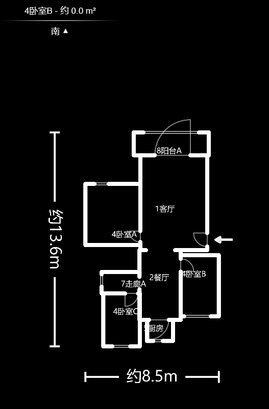万煦园  3室2厅2卫   82.00万户型图