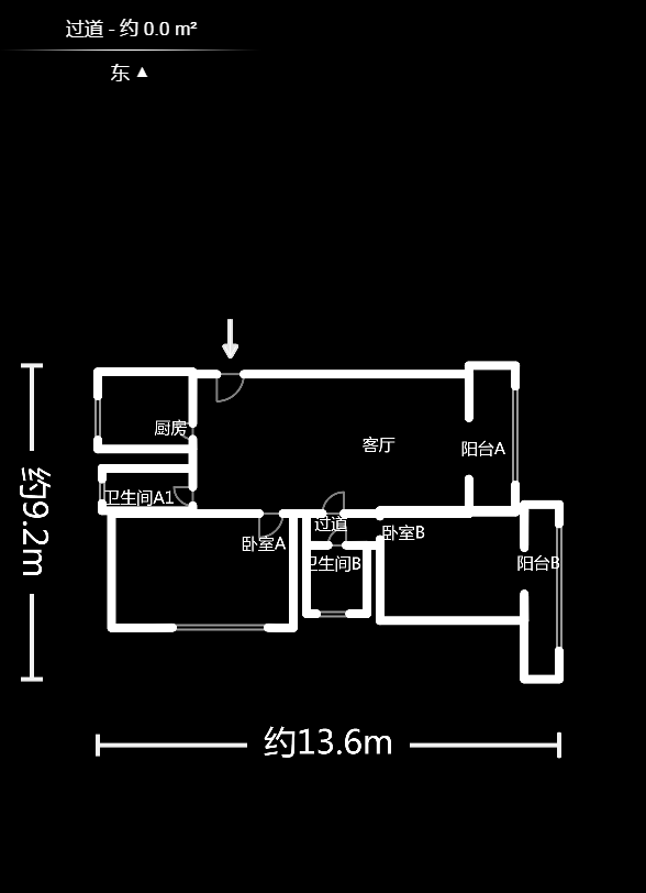 天剑华城 3室2厅1厨2卫 105.00万户型图