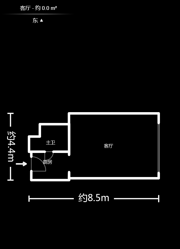 山水华景  1室1厅1卫   44.60万户型图