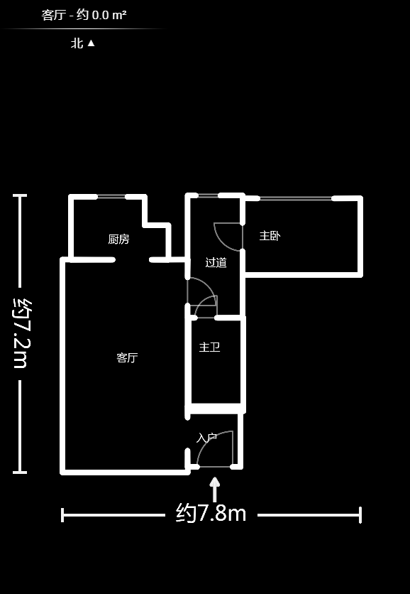 湘域城邦（湘域国际中心）  1室1厅1卫    3500.0元/月户型图