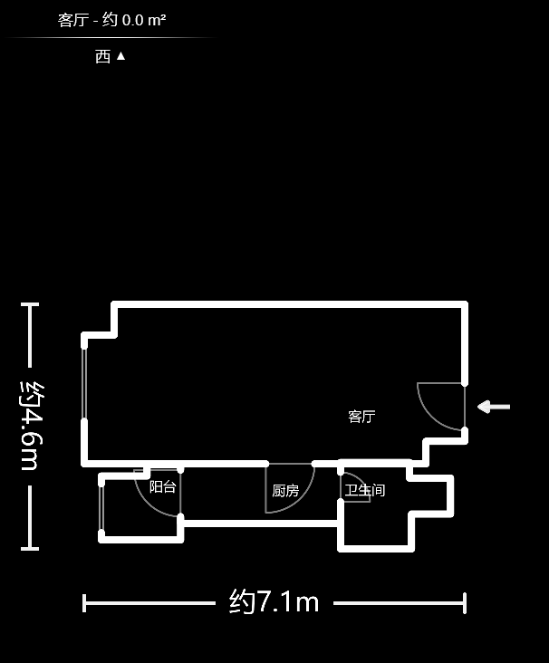 美洲故事  1室1厅1卫    44.98万户型图