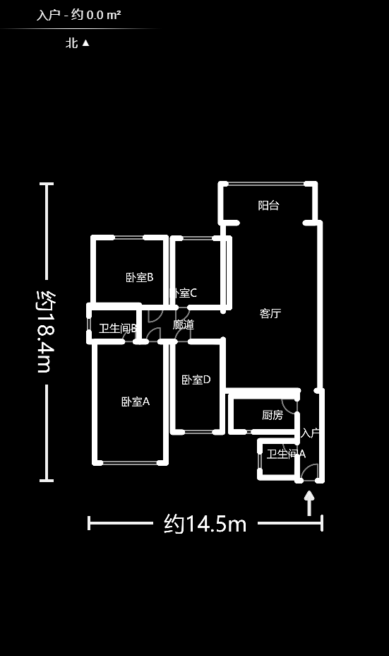 爱地林苑  4室2厅2卫    124.5万户型图