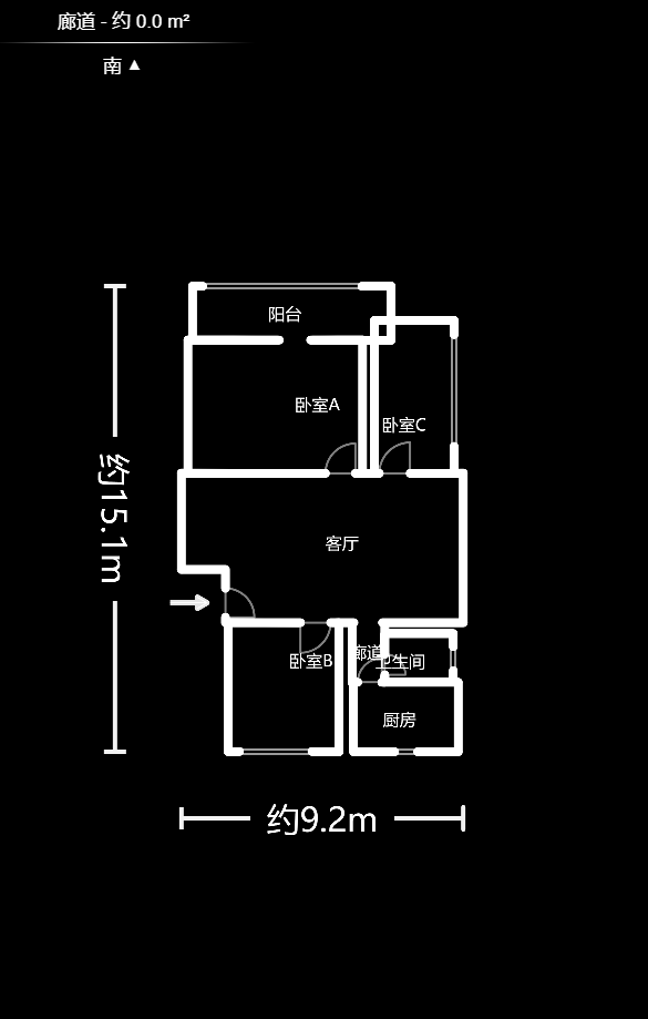广厦新村  2室2厅1卫    46.8万户型图