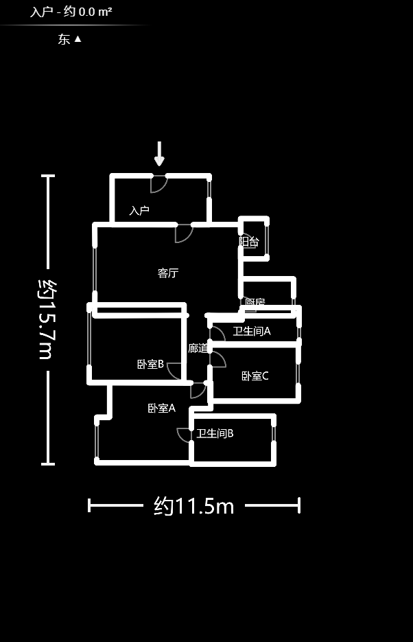 兴威帕克水岸  3室2厅2卫   124.80万户型图