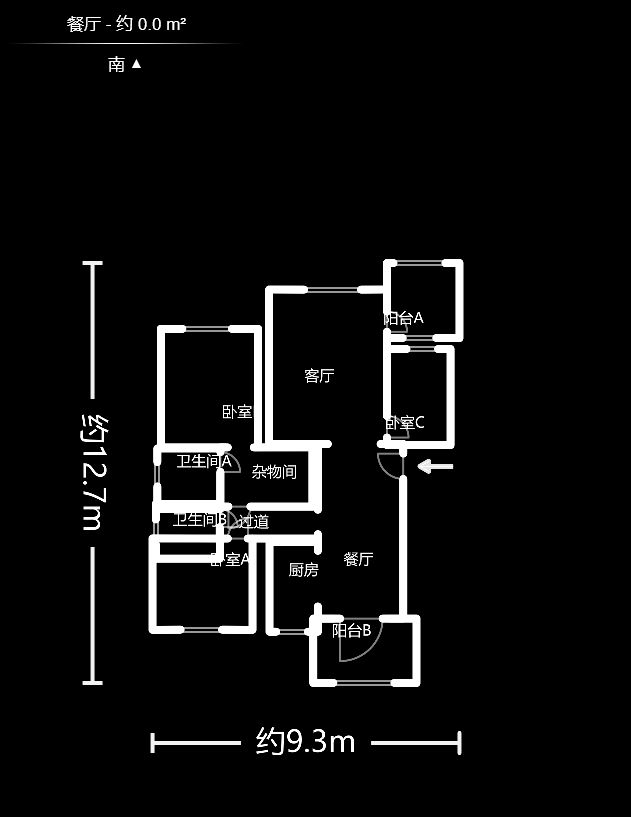 翡翠云天  3室2厅1卫   142.00万户型图
