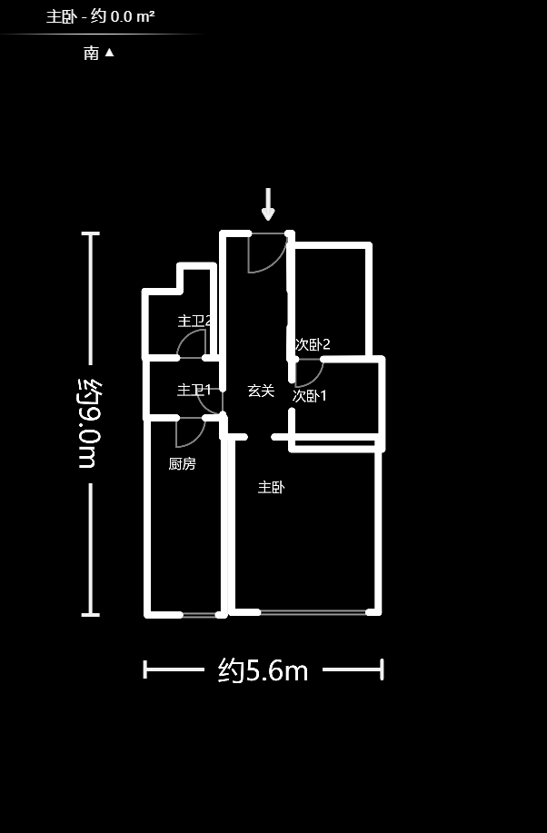碧桂园威尼斯城  2室2厅1卫    59.6万户型图