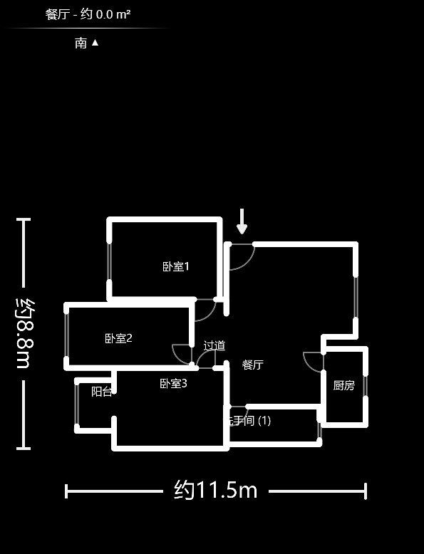 荷花园市直教师村（长沙市教育局直属教师二村）  3室2厅1卫   60.00万户型图