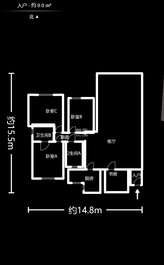 翡翠林居  4室2厅1卫    127.92万户型图