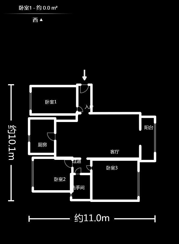 一品嘉庭  3室2厅1卫    115.0万户型图