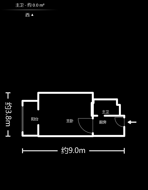 蝴蝶谷  1室1厅1卫   27.50万户型图