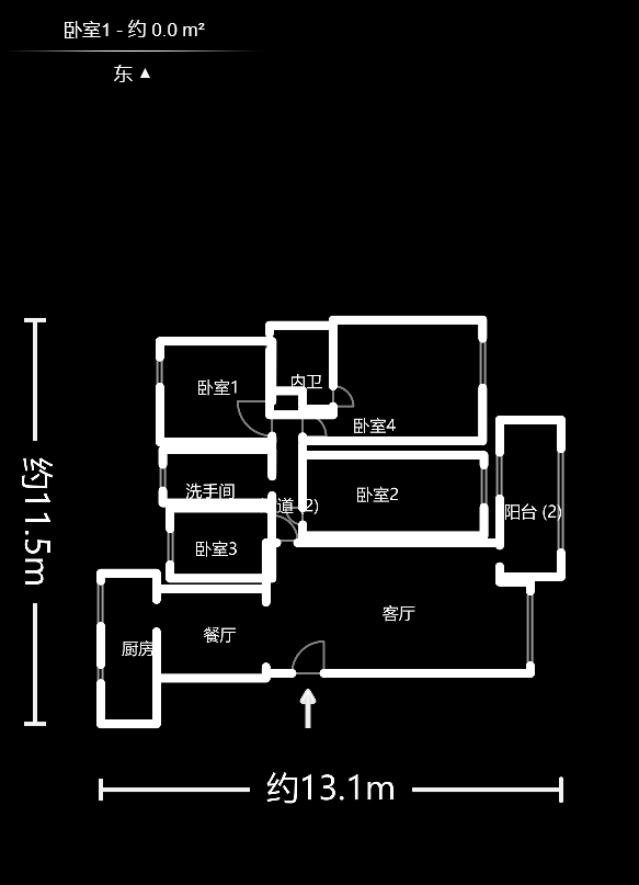 泊爱蓝湾  4室2厅2卫   198.00万户型图