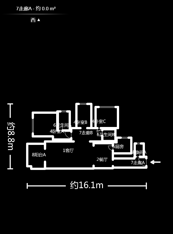 藏珑湖上国际花园  3室2厅2卫    2800.0元/月室内图1