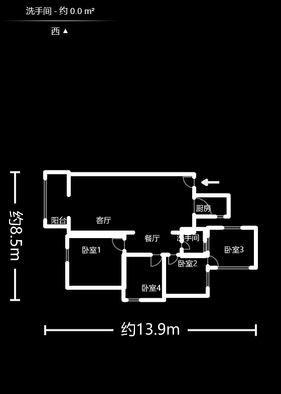 上河国际C区  3室2厅1卫    115.0万户型图