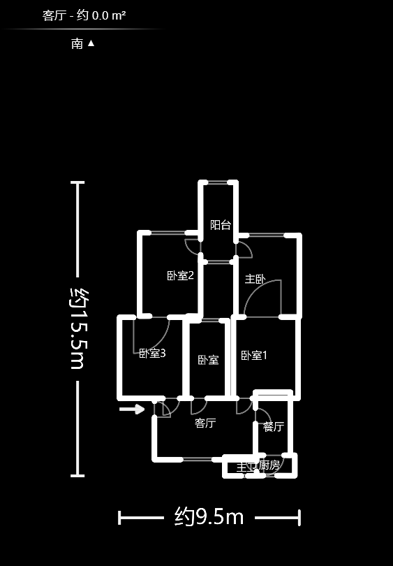识字里社区  3室2厅1卫    90.0万户型图