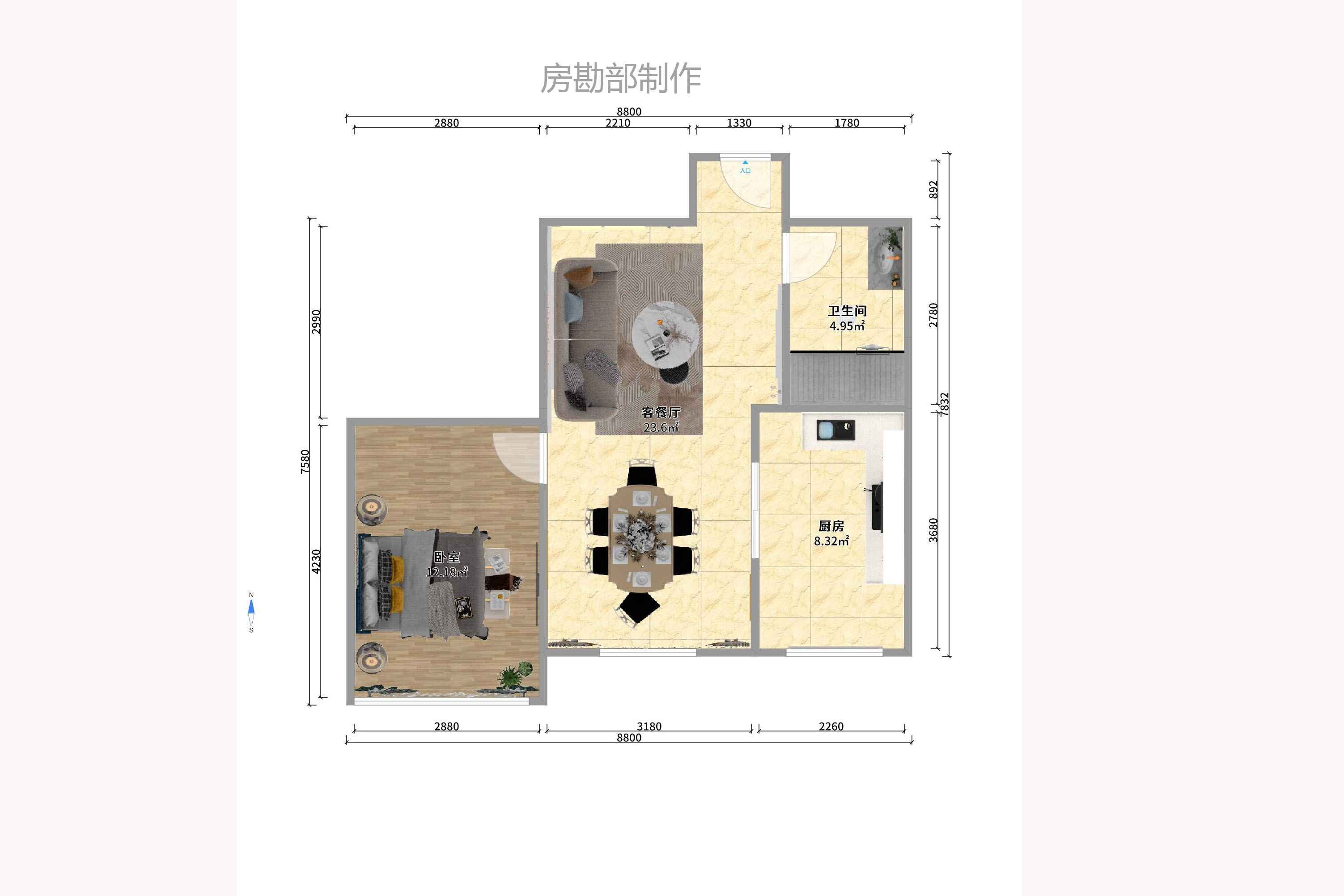 北辰三角洲B1E1区  1室0厅0卫   22000.00元/月户型图