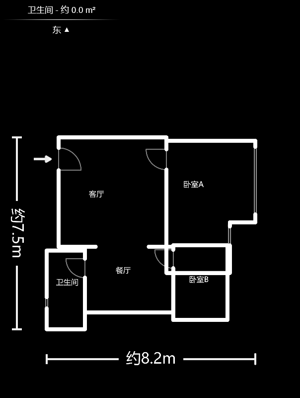 华翼府  2室2厅1卫   66.00万户型图
