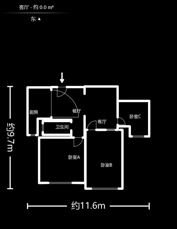 江山如画  3室1厅1卫    83.7万户型图