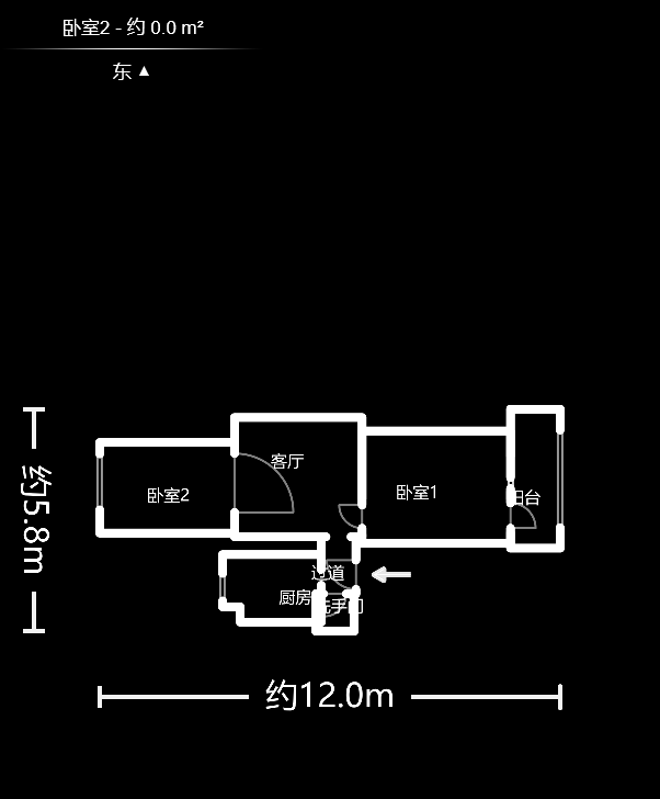 二十六中宿舍  2室2厅1卫   36.00万户型图