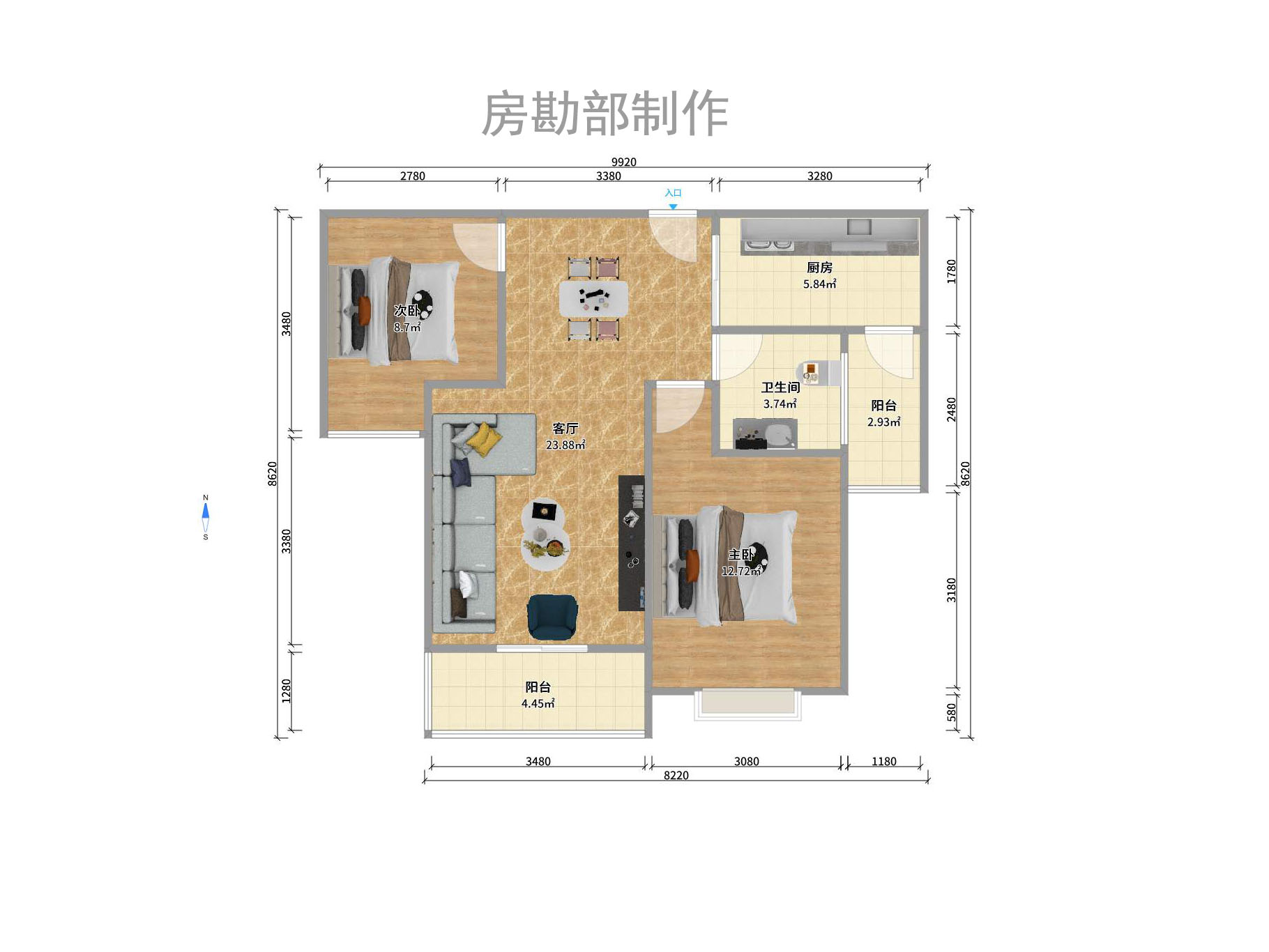 海德公园 2室2厅1卫 1600.00元/月 海德公园 2室2厅1卫 1600.00元/月户型图
