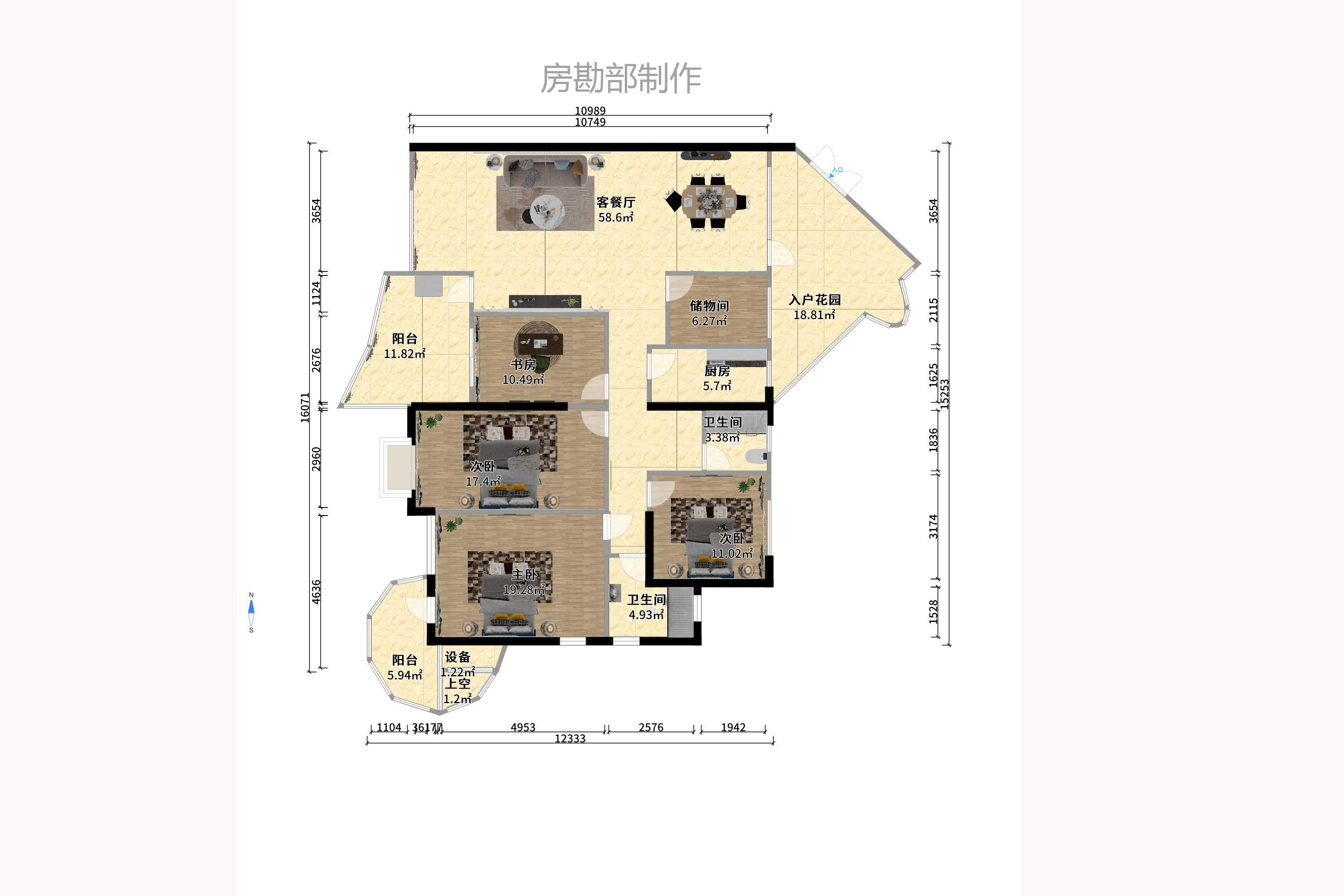潮宗御苑 7室2厅2卫 8500.0元/月 潮宗御苑 7室2厅2卫 8500.0元/月户型图