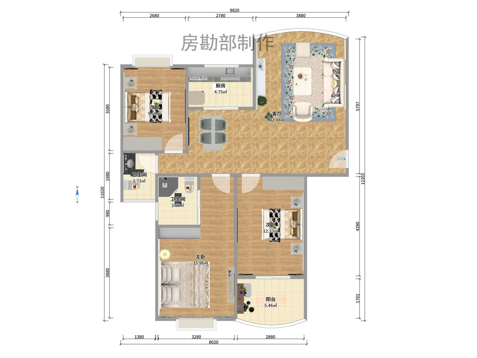 芙蓉苑 4室2厅2卫 2700.0元/月 芙蓉苑 4室2厅2卫 2700.0元/月户型图