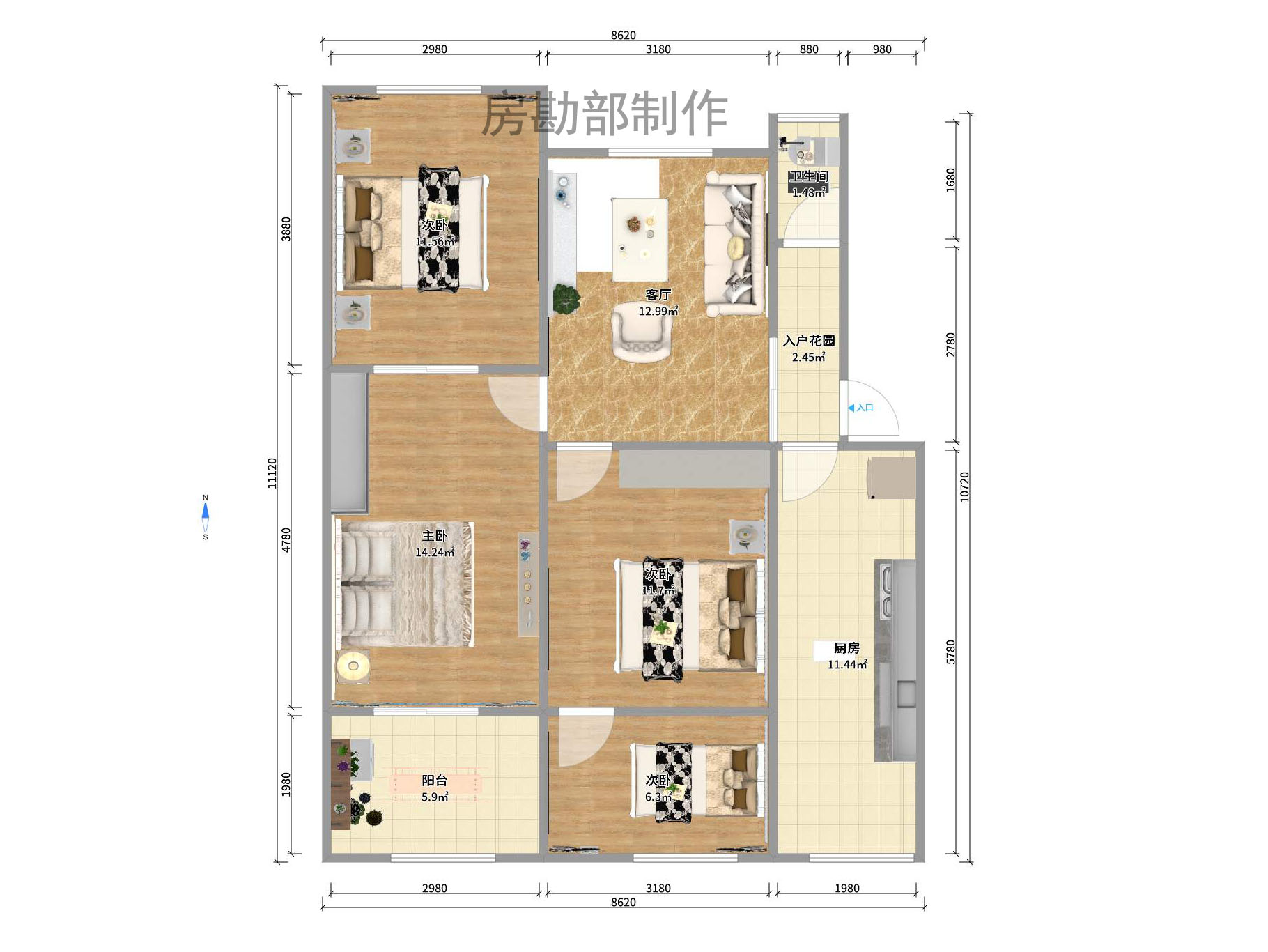 省文化厅宿舍（文物局)/湖南省书法院  3室1厅1卫    88.0万户型图