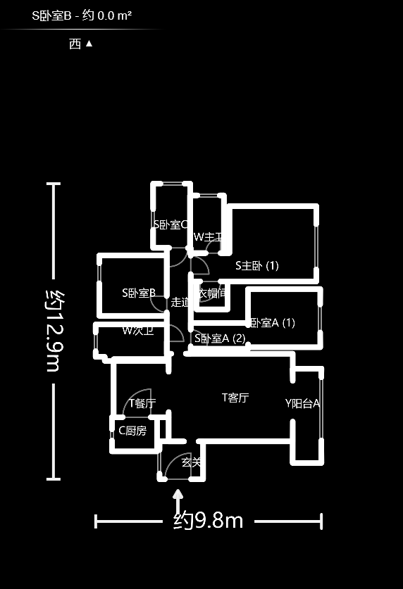 清溪川九号  3室2厅2卫    255.0万户型图