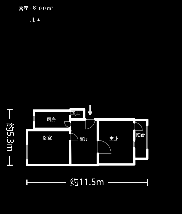 识字岭麻园湾工商银行宿舍  2室2厅1卫    38.0万户型图