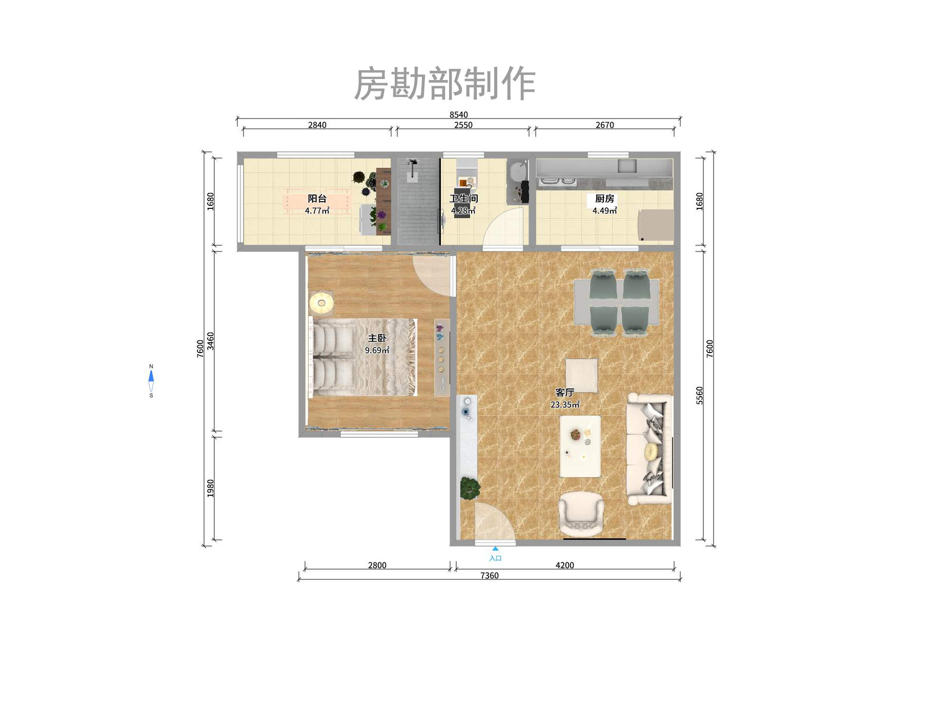 湘核佳苑  1室1厅1卫   57.00万户型图