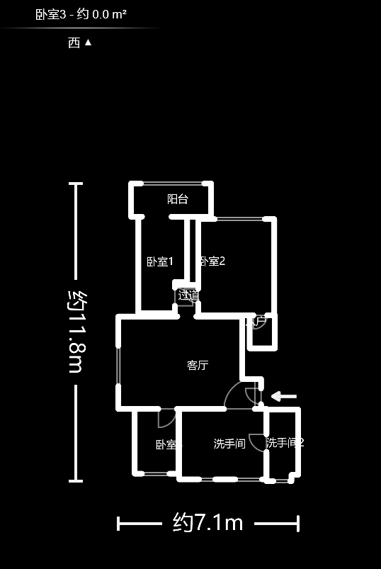 骆家坝小区  3室2厅1卫    40.18万户型图
