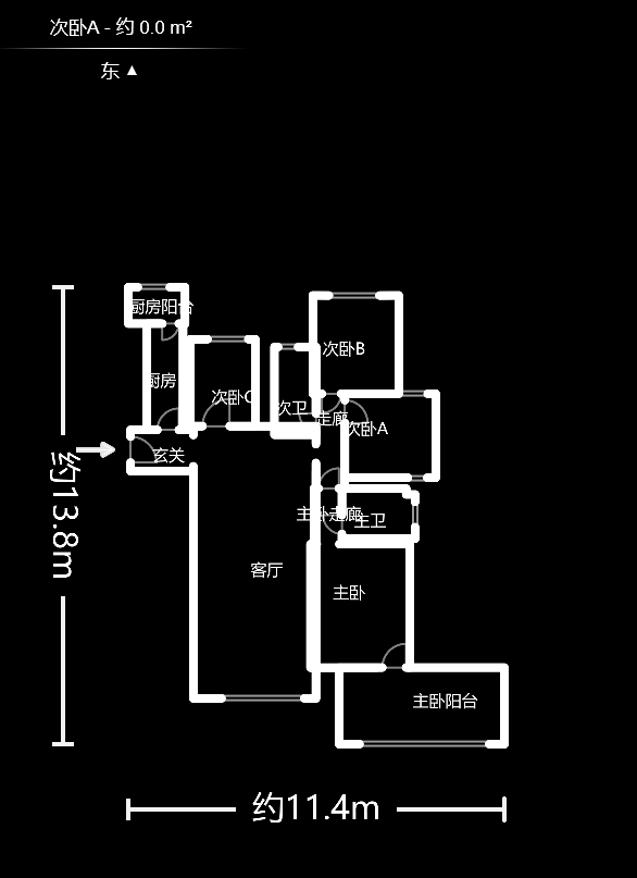 北辰中央公园A区  4室2厅1卫    140.0万户型图