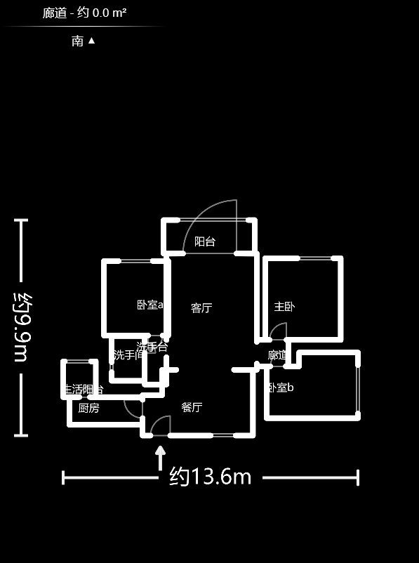 保利麓谷林语B区  3室2厅1卫   100.00万户型图