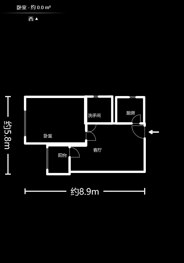 达美D6区  1室1厅1卫   45.00万户型图