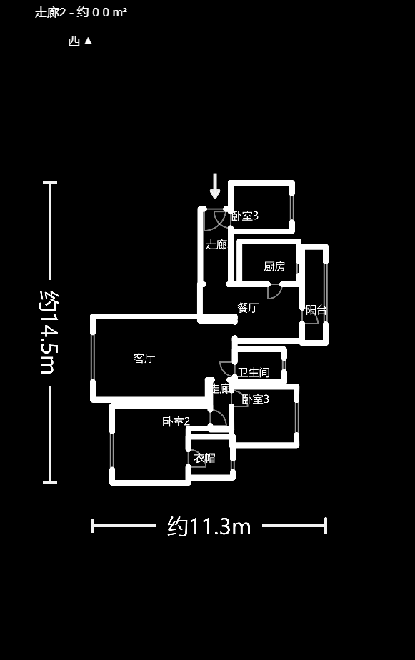 芙蓉万国城MOMA（卓越汇富苑）  3室2厅1卫    117.0万户型图