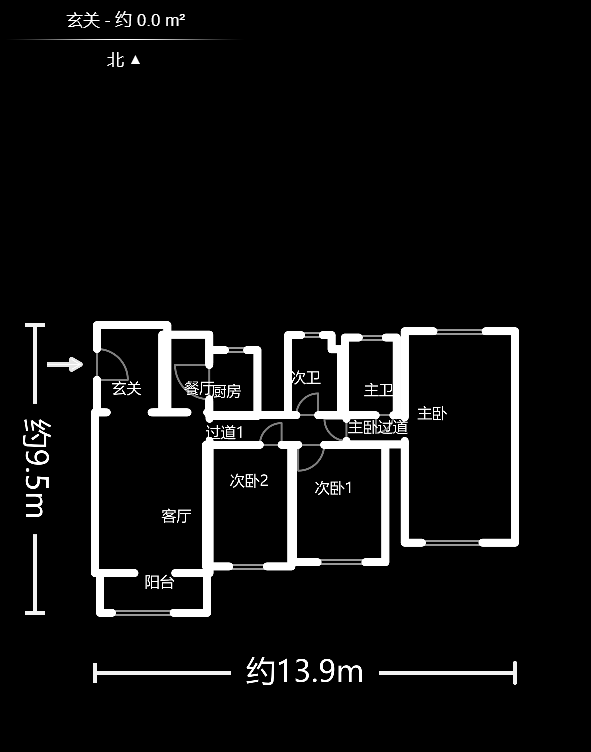 沁园春御院  3室2厅1卫    193.8万户型图
