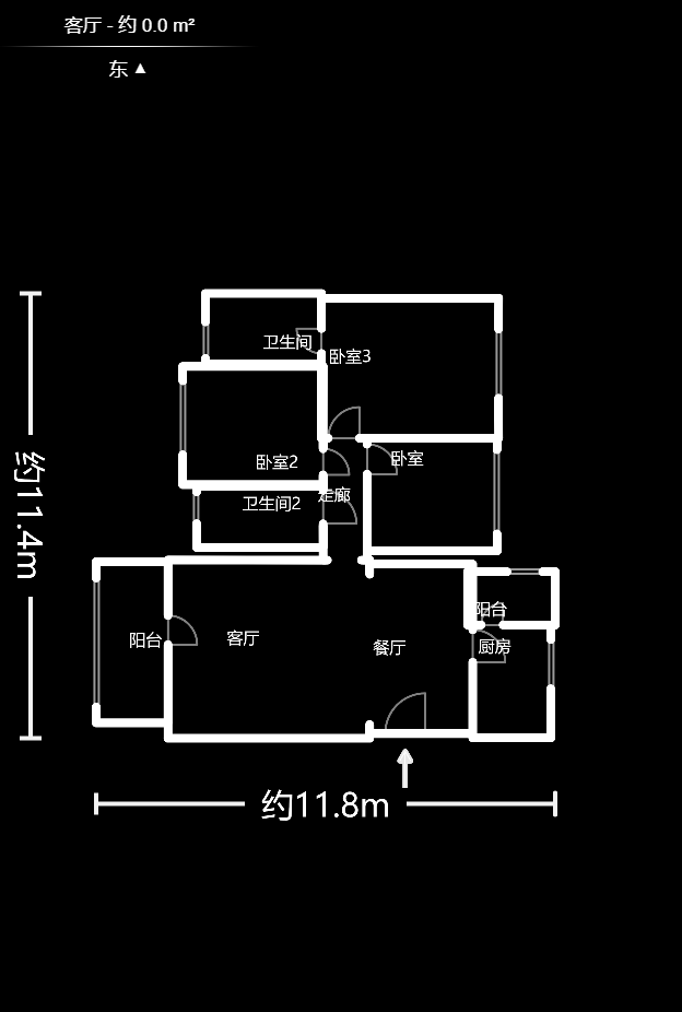方略潇邦  3室2厅2卫    54.8万户型图