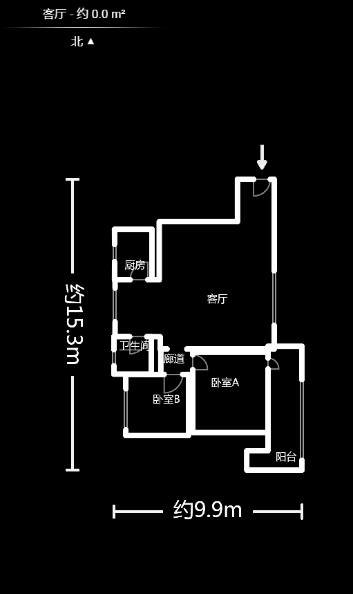 长沙市自来水公司住宅小区（白沙路119号）  2室2厅1卫    78.0万户型图
