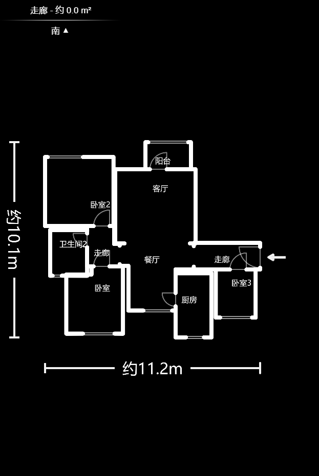 中国铁建国际城一期  3室2厅1卫    63.8万户型图