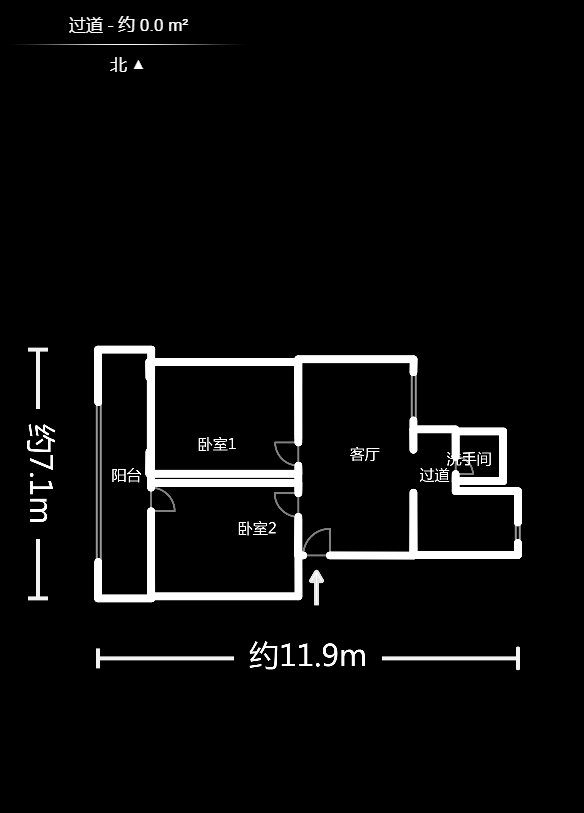 市直属机关宿舍  2室2厅1卫   40.00万户型图