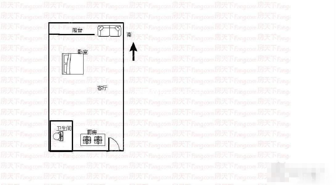 大同芙蓉  1室1厅1卫   33.80万户型图