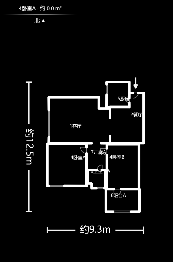月湖兰庭  2室1厅1卫   77.60万户型图