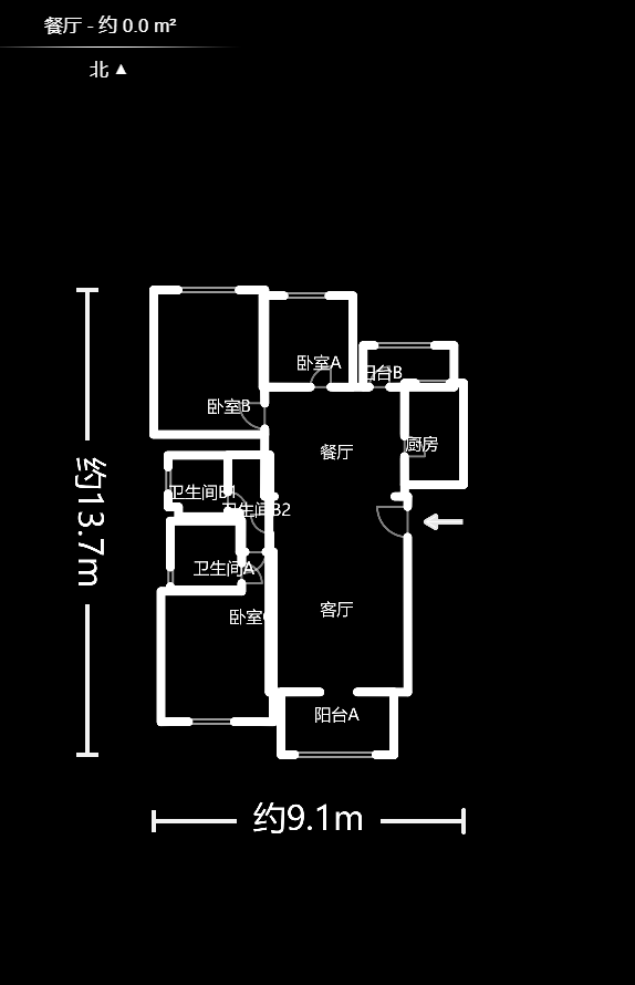 鑫远湘府华城  3室2厅2卫   168.00万户型图