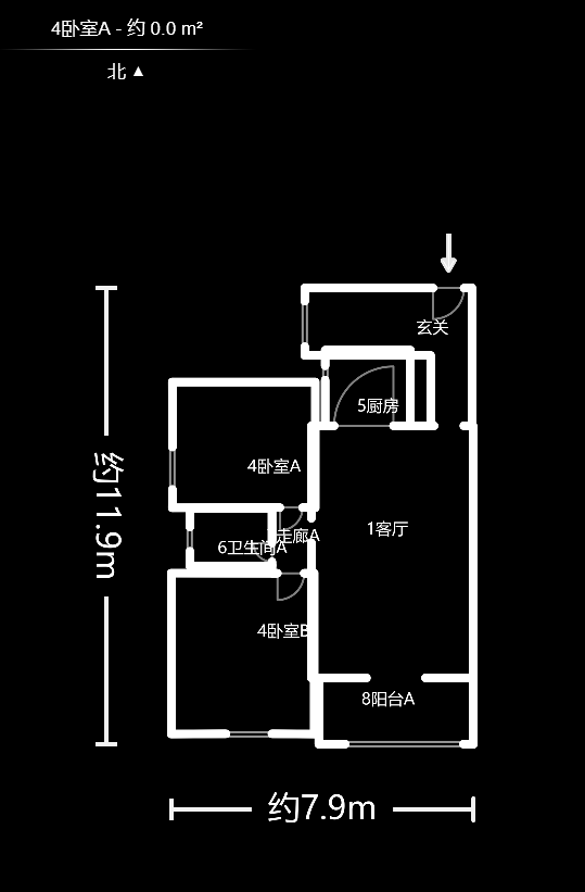申湘宽境  2室2厅1卫    1800.0元/月户型图