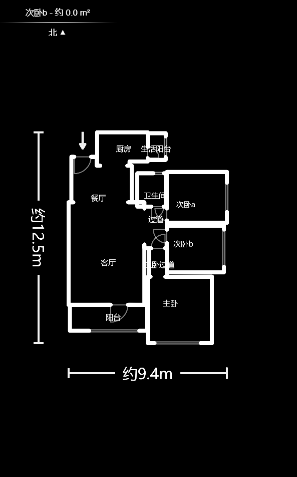 润和又一城  3室2厅1卫    89.0万户型图