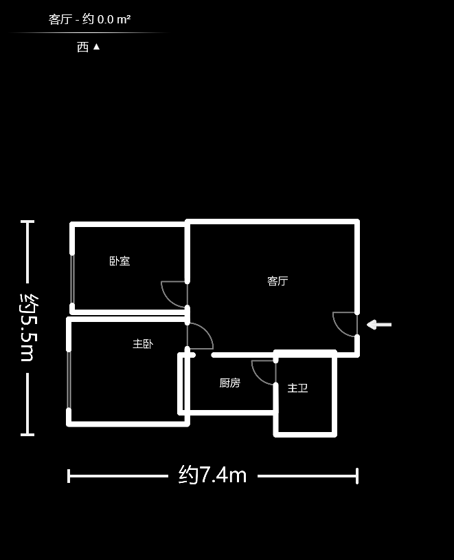 广阔大厦 2室1厅1厨1卫 66.60万户型图
