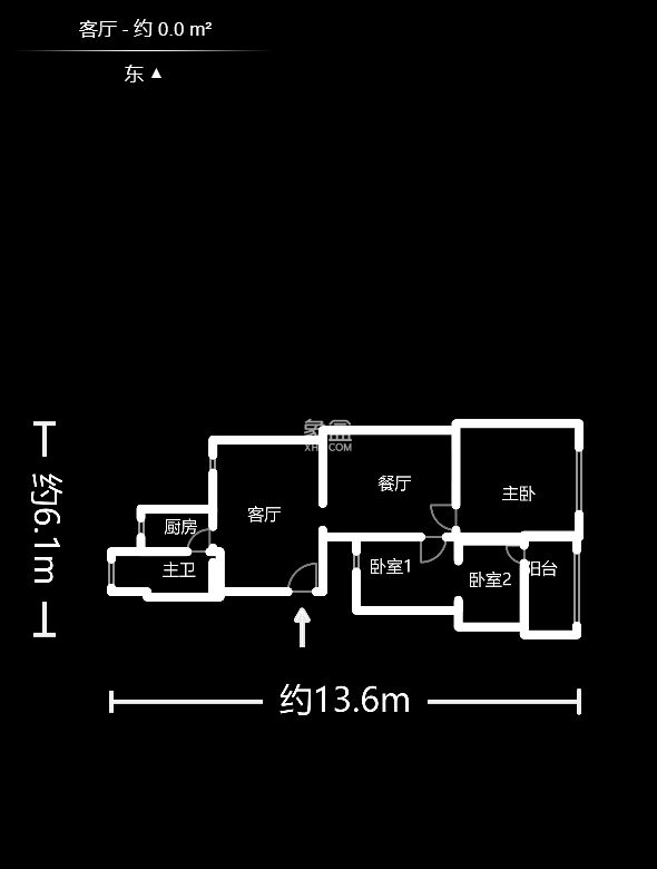 燕山街社区  3室1厅1卫   54.80万户型图