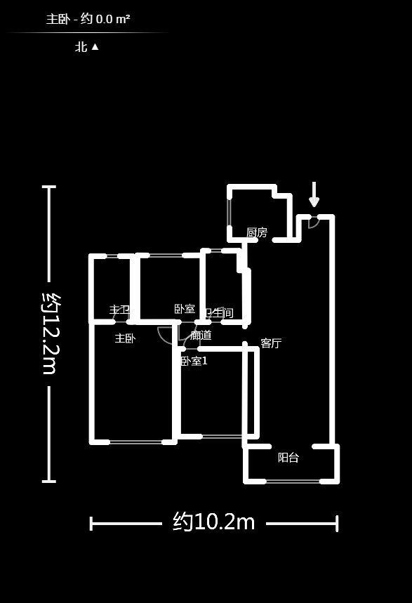 中海国际三期  3室2厅1卫    112.0万户型图